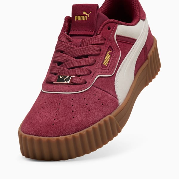 Zapatillas Carina 3.0 Luxe Gamuza para mujer, Team Regal Red-Warm White-PUMA Gold, large-ARG