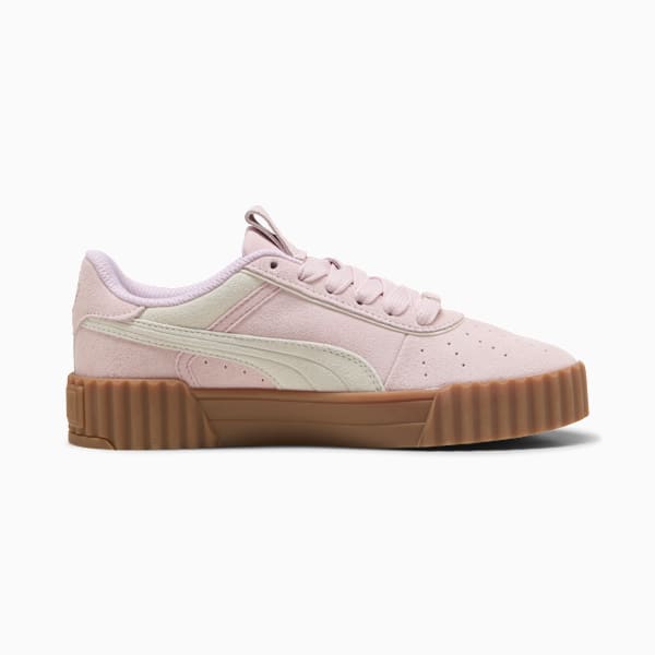 Carina 3.0 Luxe Suede Sneakers Women, Rose Mauve-Warm White-PUMA Gold, large-MEX