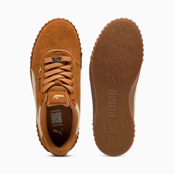 Zapatillas Carina 3.0 Luxe Gamuza para mujer, Caramel Latte-Alpine Snow-PUMA Gold, large-ARG