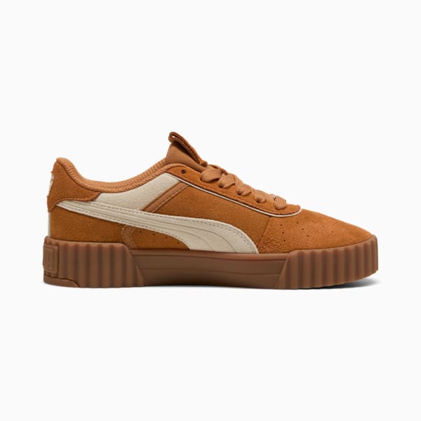 Zapatillas Carina 3.0 Luxe Gamuza para mujer, Caramel Latte-Alpine Snow-PUMA Gold, large-ARG