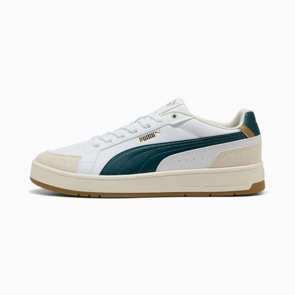 Court Classico Sport Sneakers Unisex, PUMA White-Green Terrain-PUMA Gold, large-ZAF