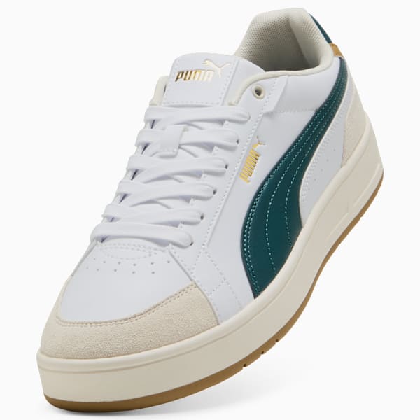 Court Classico Sport Sneakers Unisex, PUMA White-Green Terrain-PUMA Gold, large-ZAF