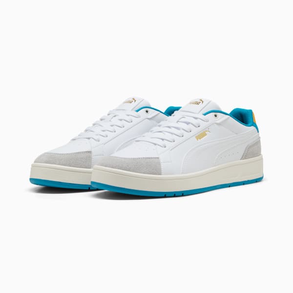 Court Classico Sport Sneakers Unisex, PUMA White-PUMA White-Tropical Blue, large-ZAF