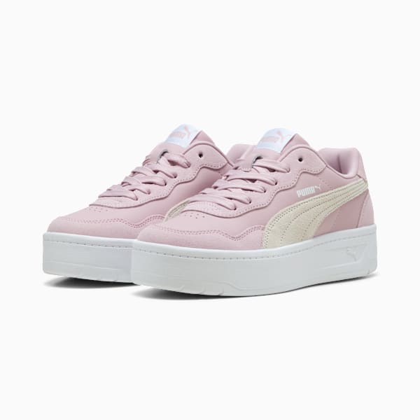 Court Lally Skye Suede Sneakers Women, Rose Mauve-PUMA White, large-ZAF