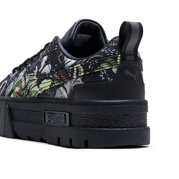 Zapatillas Mayze Dark Floral para mujer, PUMA Black-PUMA Silver-Smokey Gray, large-ARG