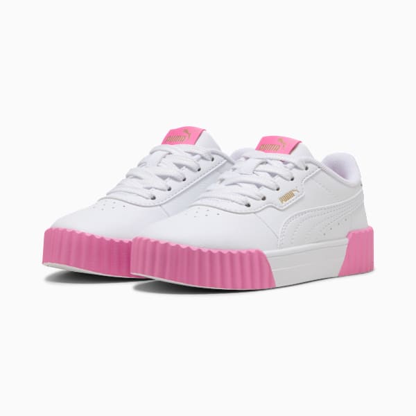 Carina 3.0 Sneakers Kids, PUMA White-PUMA Gold-Posie Pink, large-ZAF