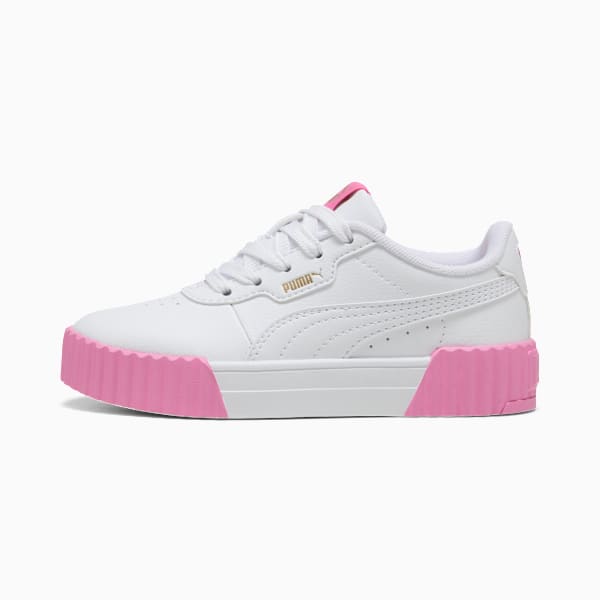 Carina 3.0 Sneakers Kids, PUMA White-PUMA Gold-Posie Pink, large-ZAF