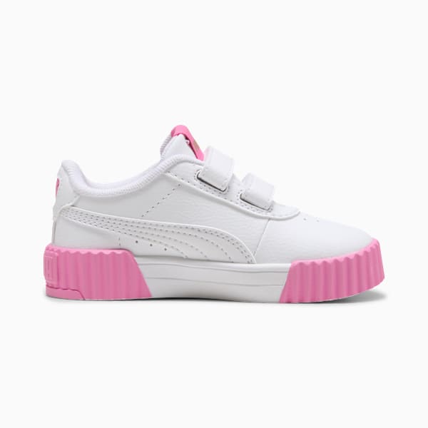 Zapatillas con abrojo Carina 3.0 para infantes, PUMA White-PUMA Gold-Posie Pink, large-ARG