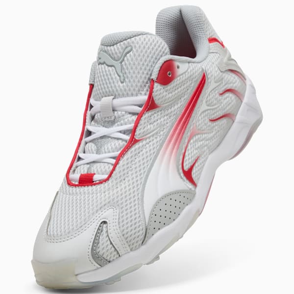 Inhale Sneakers Unisex, Feather Gray-For All Time Red, large-MEX