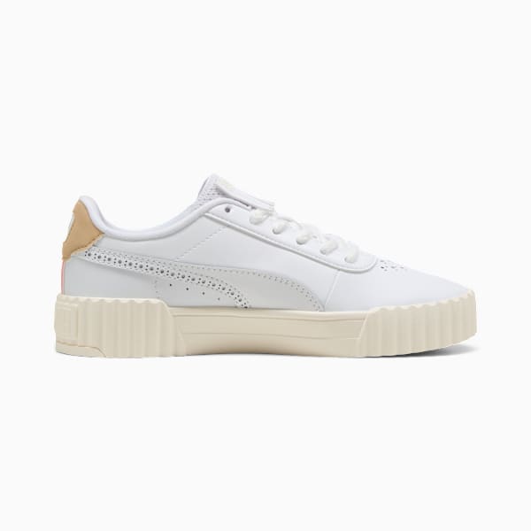 Tenis Carina 3.0 Bold Elegance para mujer, PUMA White-Light Sand-Warm White, large-MEX