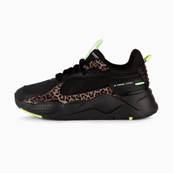 Zapatillas RS-X Animal Print para mujer, PUMA Black-PUMA Black-Fizzy Apple, large-ARG