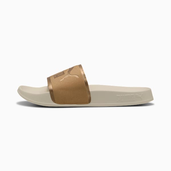 Leadcat 2.0 Aqua Metallics Slides Women, Alpine Snow-PUMA Gold-Light Sand, large-MEX