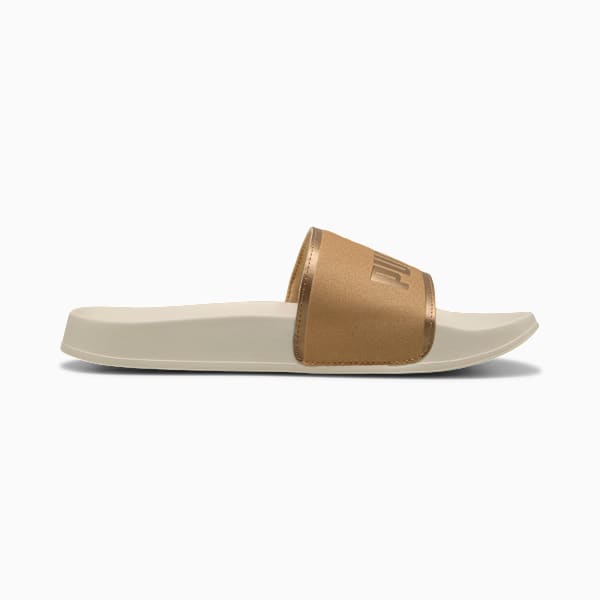 Leadcat 2.0 Aqua Metallics Slides Women, Alpine Snow-PUMA Gold-Light Sand, large-MEX