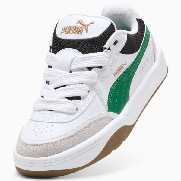 Park Lifestyle SK8 Sneakers Youth, PUMA White-Archive Green-PUMA Gold, large-ZAF