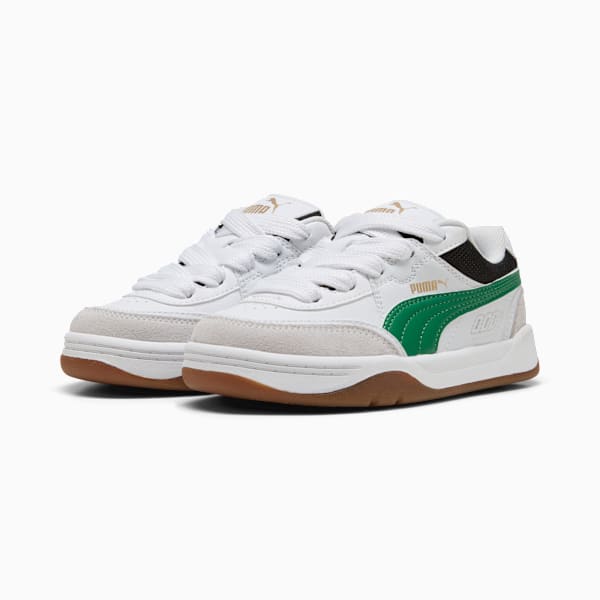 Park Lifestyle SK8 Sneakers Kids, PUMA White-Archive Green-PUMA Gold, large-ZAF