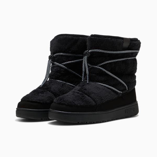 Snowbae Suede Boots Women, PUMA Black-Flat Dark Gray, large-MEX