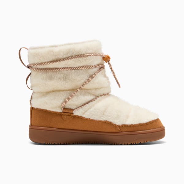 Snowbae Suede Boots Women, Frosted Ivory-Caramel Latte, large-MEX
