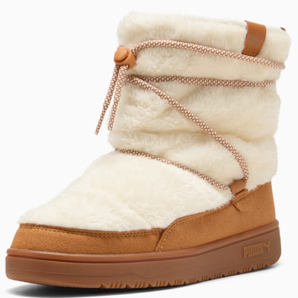 Snowbae Suede Boots Women, Frosted Ivory-Caramel Latte, large-MEX