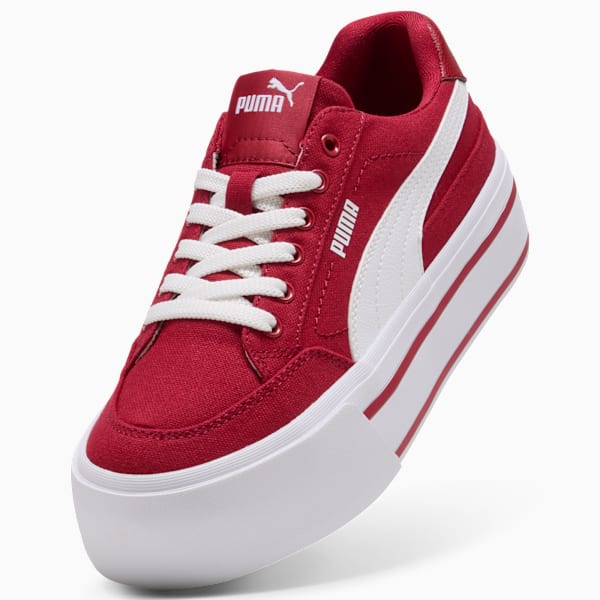 Court Classic Vulc Platform Sneakers Women, Dark Crimson-PUMA White, large-MEX