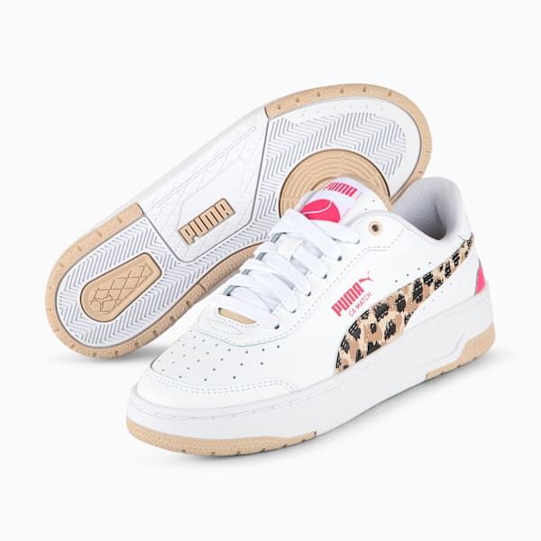 CA Match Animal Print for women, PUMA White-Granola-Glowing Pink, large-MEX
