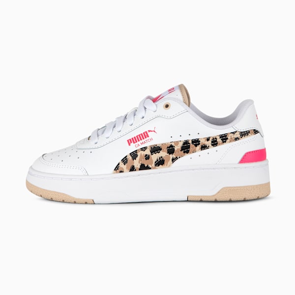 CA Match Animal Print for women, PUMA White-Granola-Glowing Pink, large-MEX