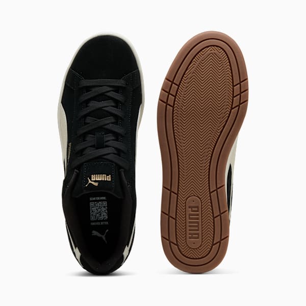 Court Classic Suede Sneakers Unisex, PUMA Black-Alpine Snow-PUMA Gold, large-ZAF