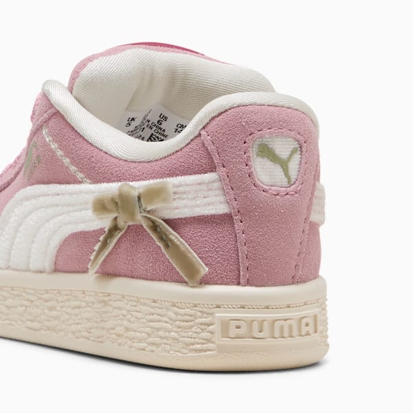 Bowtique Suede XL Sneakers Toddler, Poised Pink-Frosted Ivory, large-MEX