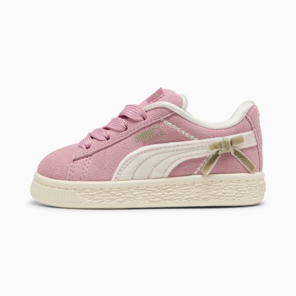 Bowtique Suede XL Sneakers Toddler, Poised Pink-Frosted Ivory, large-MEX