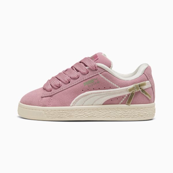 Bowtique Suede XL Sneakers Kids, Poised Pink-Frosted Ivory, large-MEX