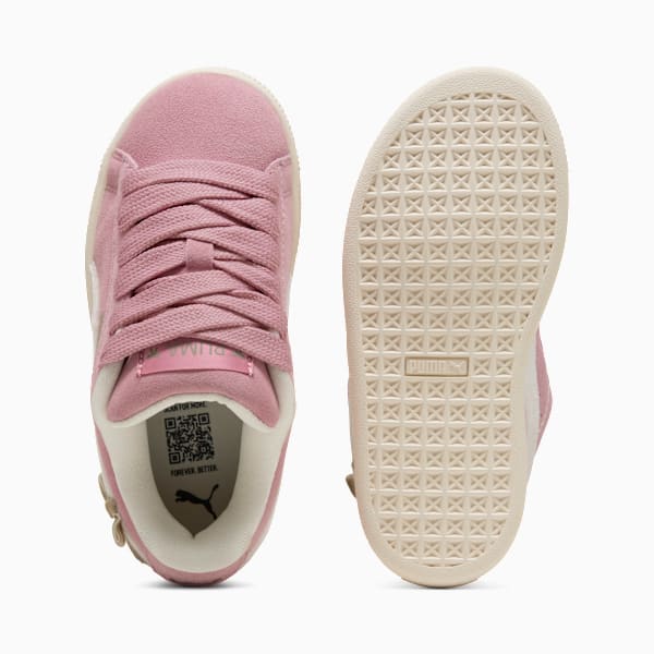 Bowtique Suede XL Sneakers Kids, Poised Pink-Frosted Ivory, large-MEX