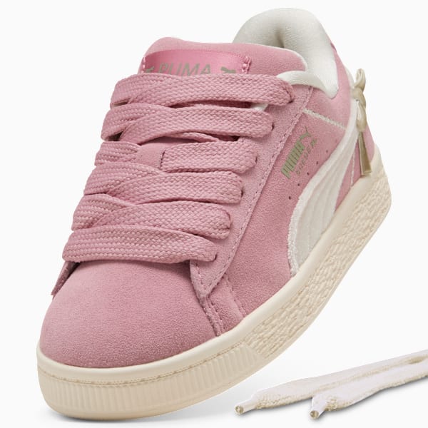 Bowtique Suede XL Sneakers Kids, Poised Pink-Frosted Ivory, large-MEX
