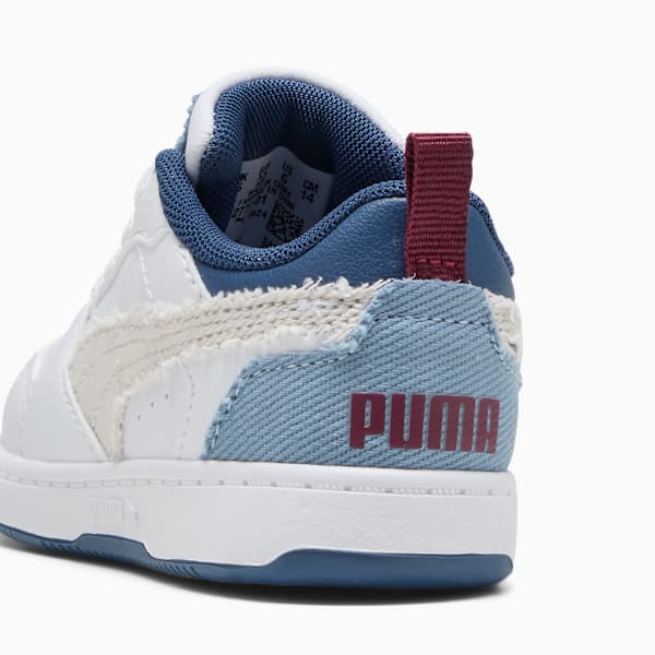 Tenis Rebound V6 Low Mid-90s para bebés, PUMA White-Vapor Gray-Cool Blue, large-MEX