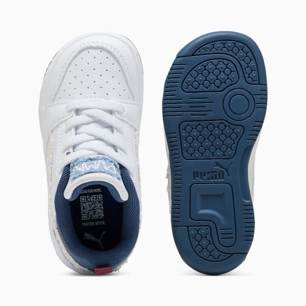 Tenis Rebound V6 Low Mid-90s para bebés, PUMA White-Vapor Gray-Cool Blue, large-MEX