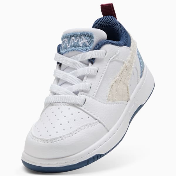 Tenis Rebound V6 Low Mid-90s para bebés, PUMA White-Vapor Gray-Cool Blue, large-MEX