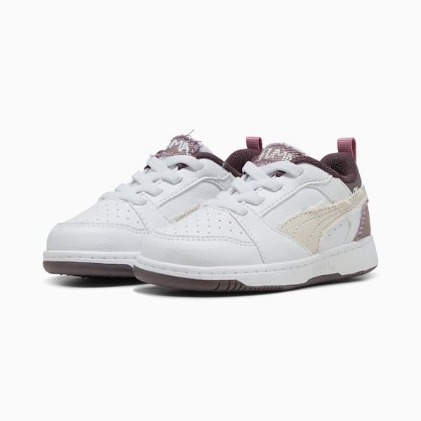 Rebound V6 Lo Mid-90s Sneakers Toddlers, PUMA White-Vapor Gray-Plum Jam-Raisin, large-MEX