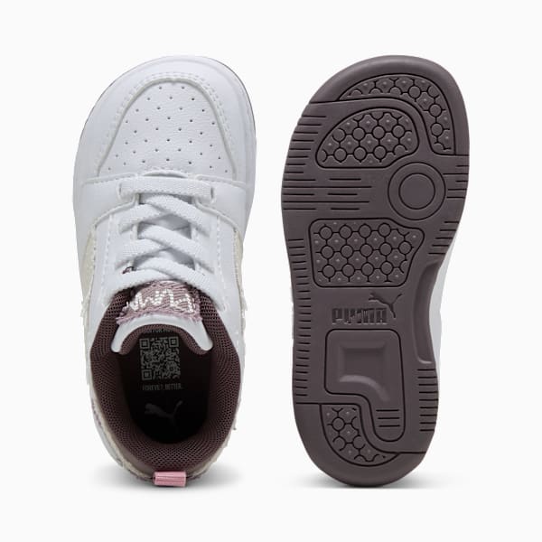Rebound V6 Lo Mid-90s Sneakers Toddlers, PUMA White-Vapor Gray-Plum Jam-Raisin, large-MEX