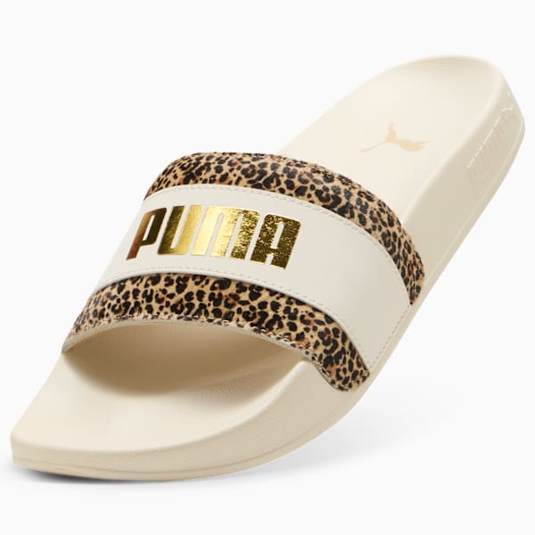 Leadcat 2.0 Animal Flair Slides Women, Alpine Snow-PUMA Gold, large-MEX