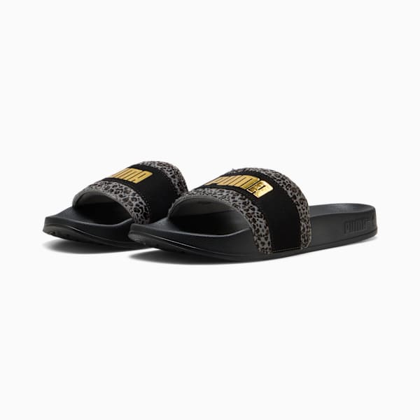 Leadcat 2.0 Animal Flair Slides Women, PUMA Black-PUMA Gold, large-MEX