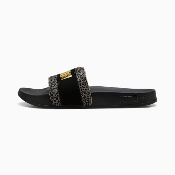 Leadcat 2.0 Animal Flair Slides Women, PUMA Black-PUMA Gold, large-MEX