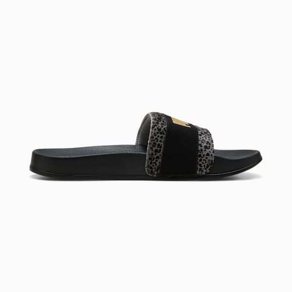 Leadcat 2.0 Animal Flair Slides Women, PUMA Black-PUMA Gold, large-MEX