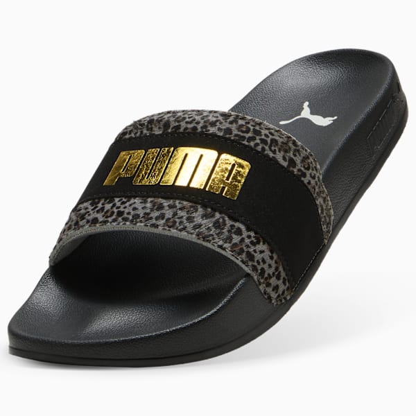 Leadcat 2.0 Animal Flair Slides Women, PUMA Black-PUMA Gold, large-MEX
