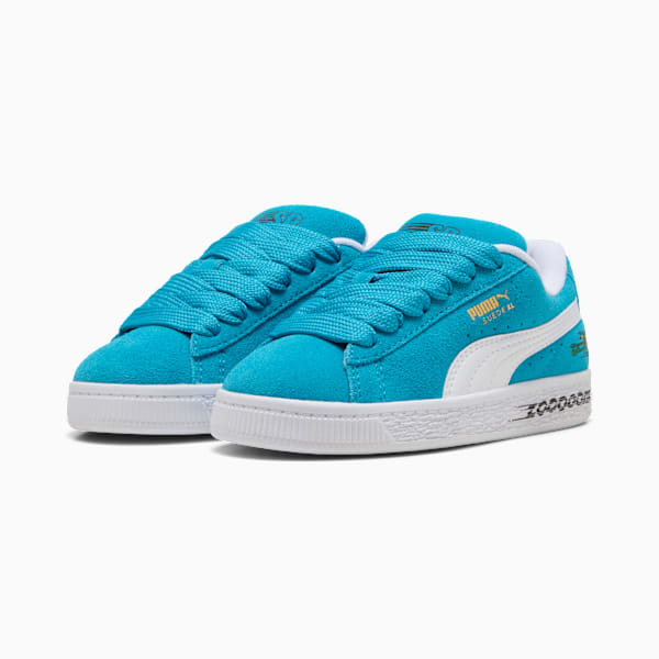 Tenis Suede XL Super PUMA para niños, Tropical Blue-PUMA White, large-MEX