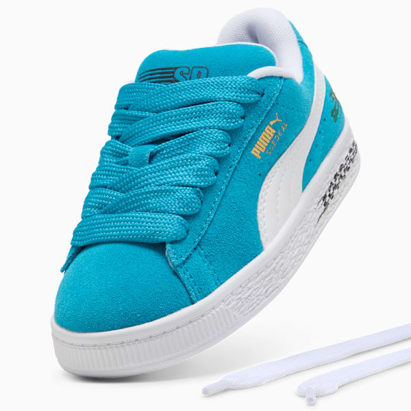 Tenis Suede XL Super PUMA para niños, Tropical Blue-PUMA White, large-MEX