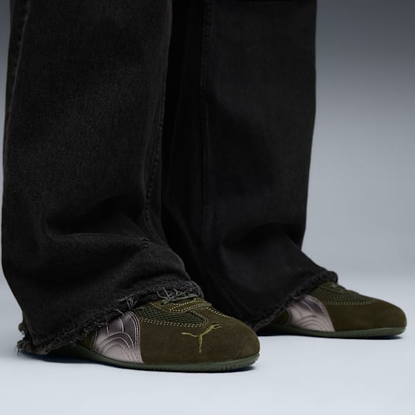 Speedcat Premium Sneakers Unisex, Dark Olive-Matte Silver, large-MEX