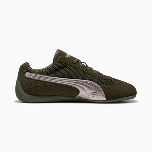 Speedcat Premium Sneakers Unisex, Dark Olive-Matte Silver, large-MEX