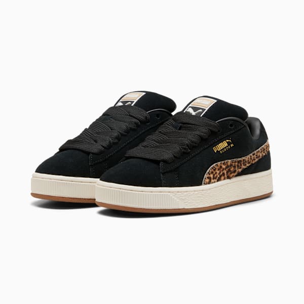Tenis Suede XL Leo para mujer, PUMA Black-Warm White, large-MEX