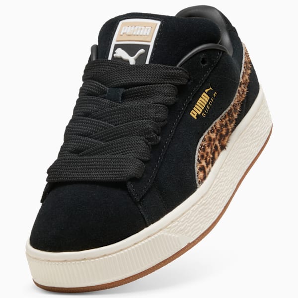 Tenis Suede XL Leo para mujer, PUMA Black-Warm White, large-MEX