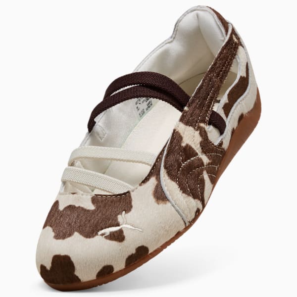 Speedcat Ballet Cow Print Sneakers Women, Chocolate Brown-Warm White, large-ZAF