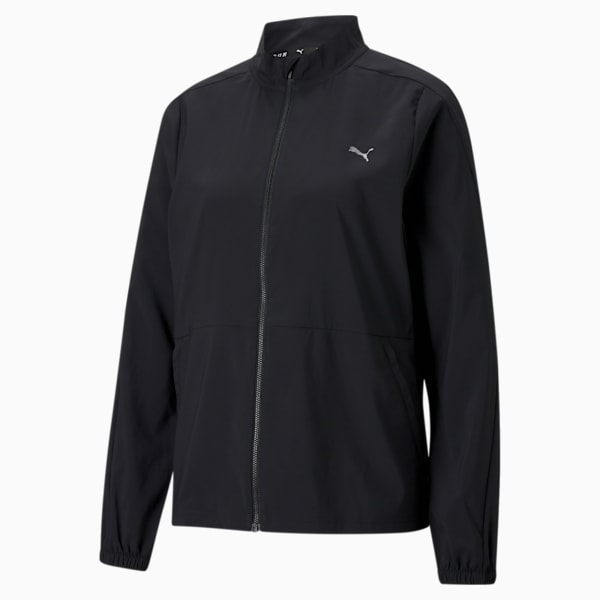 Campera de running de tejido plano Favourite para mujer, Puma Black, large-ARG