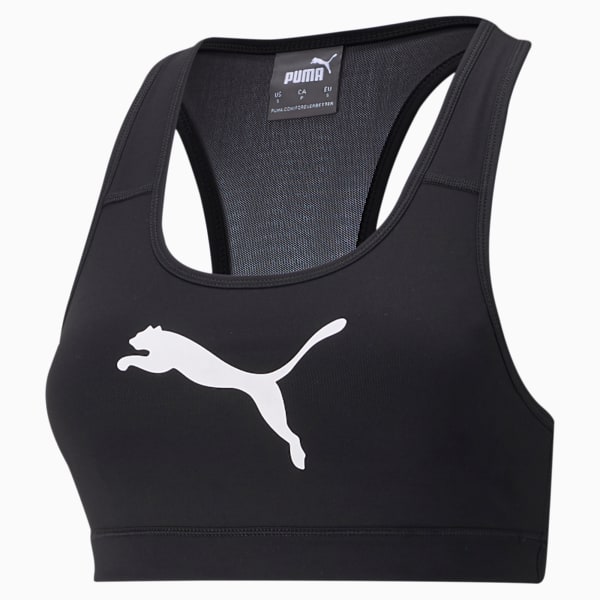 Top deportivo de impacto medio 4Keeps para mujer, Puma Black-white BIG CAT, large-ARG